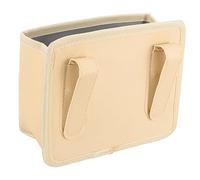 LOORGVEL Folding Waste Bucket Car Garbage Can Trash Bin Plastic Automotive Trash Container Space Saving Car Door Hanging Storage Bag Beige