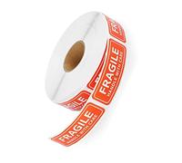 LOORGVEL Fragile Warning Stickers Clear Adhesive Labels with Large Text for Safe Shipping and Packaging Roll Self Adhesive Handle with Care Signs for Boxes and Parcels