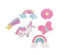 LOORGVEL Girls Glitter Hair Clips 6pcs Colorful Cartoon Side Clips Non-Slip Hair Accessories for Kids for Parties and Daily Use