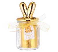 LOORGVEL Glass Candy Jar with Ceramic Bunny Ear Lid, Gold Overgild Sealed Storage Bottle for Wedding and Party Sweet Containers, Decorative Candy Box for Home Buffet