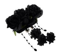 LOORGVEL Gothic Style Rose Hair Clip with Tassel Design for Women and Girls Lightweight Headpiece for Carnival Parties and Unique Events Secure Fit Durable Hair Accessory