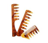 LOORGVEL Hair Comb for Man 3pcs Amber Color Professional Styling Combs for Hairdressing with Anti-static and Scalp Massage Function