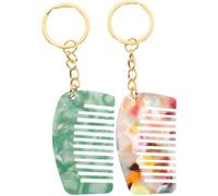 LOORGVEL Hair Detangling Wide Tooth Comb 2 Pieces Mini Keychain Portable for Wet Hair Use with Travel-Friendly Compact Size