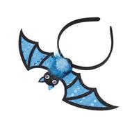 LOORGVEL Halloween Bat Hairband Blue Solid Color Gothic Headwear with Soft Pompoms Comfortable Fit for Adults Party Masquerade Costume Accessory