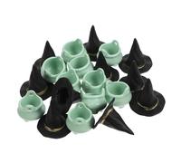 LOORGVEL Halloween Miniature Witch Hat and Cauldron Sturdy PP Material Compact Lightweight Ornaments for Party Decorations DIY Crafts and Desktop Display