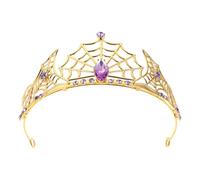 LOORGVEL Halloween Spider Web Alloy Crown Headband with Rhinestone Spider Gothic Tiara for Women’s Masquerade Party Costume Hairpiece