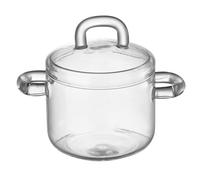 LOORGVEL Heatable Glass Bowl with Lid Double Handle Large Glass Salad Fruit Soup Bowl Microwave Safe for Kitchen and Instant Noodle Use