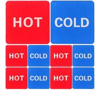 LOORGVEL Hot and Cold Water Indicator Stickers Versatile Use 6 Pairs Acrylic Material, Easy to Clean Self-adhesive Labels for Faucets and Bathtubs Suitable for Bathrooms and Schools