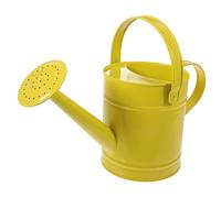 LOORGVEL Iron Gardening Watering Can for Indoor and Outdoor Plants Yellow Watering Pot with Handle Small Sprinkler for Houseplants Flowers and Garden Use