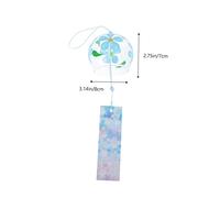 LOORGVEL Japanese Style Wind Bell Hanging Decor Durable Glass Wind Chime Wall Mounted Pendant for Garden Home Indoor Outdoor with Pleasant Sound and Unique Floral Design