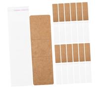 LOORGVEL Kraft Paper Bookmark Sleeves Set with Transparent Self-Adhesive Bags DIY Blank Bookmark Holders for Creative Crafting