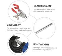 LOORGVEL Laboratory Flask Clamp with Adjustable Prong Finger and Stand Clip Lightweight Corrosion-Resistant Alloy Beaker Holder for Science Experiments Safe for Students and Educational Use