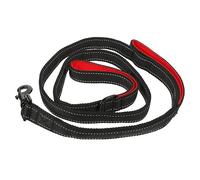 LOORGVEL Labour Saving Dog Lead with Double Handles Comfortable Traction Rope for Dog Control and Safety Reflective Stitching for Night Visibility Grey and Red Pet Leash