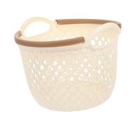 LOORGVEL Large Capacity Plastic Laundry Hamper with Handles Hollow Out Storage Basket for Clothes and Portable Round Bin for Bedroom Organization Chic and Spacious Storage Organizer