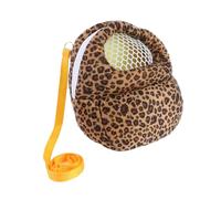 LOORGVEL Large Leopard Print Hamster Carrier Bag Warm Portable Pet Travel Backpack Soft Lining Suitable for Outdoor Use and Small Pets Random Color