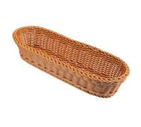 LOORGVEL Large Oval Woven Bread Basket for Serving and Storage Imitation Rattan Snack Tray with Natural Style Multipurpose Kitchen and Living Organizer