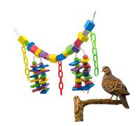LOORGVEL Large Parrot for Large Birds Natural Wood Multi Colored Block Chewing for Bird Play Climbing and Anxiety Relief Safe Food Grade Dyed for African Greys and Parrots