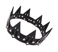 LOORGVEL Leather Queen Crown Headband for Women Party Cosplay Costume Spiky Full Headpiece for Halloween Company Reward Prom Annual Meeting Photo Props Accessory