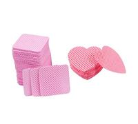 LOORGVEL Lint Free Nail Polish Remover Cotton Pads 400pcs Pink Heart-shaped Makeup Remover Wipes for Gel Nail Polish Removal and Eyelash Glue Cleaning