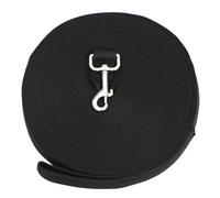 LOORGVEL Long Nylon Pet Training Leash for Dogs Cats Puppies Black Obedience Lead with Alloy Clasp and Metal D Ring for Walking and Tracking