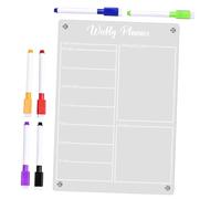 LOORGVEL Magnetic Dry Erase Board for Refrigerator Transparent Acrylic Planning Board with Whiteboard Markers Reusable Calendar Whiteboard for Weekly Schedule and Message Organization