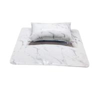 LOORGVEL Marbling Non-slip Hand Pillow Portable Hand Pad Set Resistant Dirt Foldable Mat for Nail Practice at Home Salon