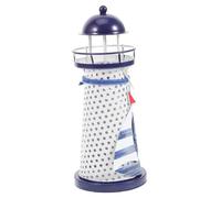 LOORGVEL Mediterranean Lighthouse Candle Holder with Tealight Holder Nautical Desk Decor for Home Office Beach-themed Parties and Living Ornament