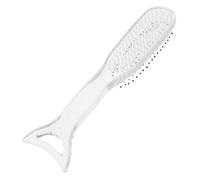 LOORGVEL Mermaid Tail Hair Detangler Comb with Guasha Scalp Massage Tool Static Nylon Teeth for Wet Dry Thick Curly Wavy Straight Hair Transparent Crystal Color