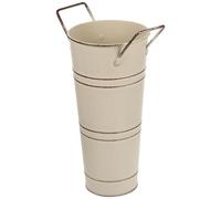 LOORGVEL Metal Flower Bucket Planter 5.9X4.3X8.9 Inch Leak-Proof Vintage Style with Handle for Home Office Flower Arrangement Decor