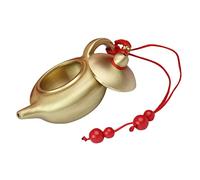 LOORGVEL Mini Brass Teapot Ornament Decorative Tiny Desktop Artware for Home Office Hotel Tearoom Premium Metal Craft with Lanyard Collectible and Elegant Miniature Decor