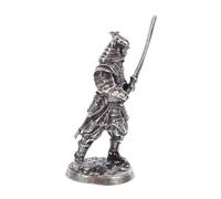 LOORGVEL Miniature Japanese Samurai Statue Cupronickel Medieval Bushido Warrior Figurine Collectible Home Office Decor Cultural Heritage Sculpture