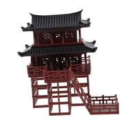 LOORGVEL Miniature Pavilion Figurine Chinese Pavilion Statue Micro Landscape Decor Bonsai Decoration Tabletop Ornament for Aquarium Fish Tank Landscaping and Home Garden Display
