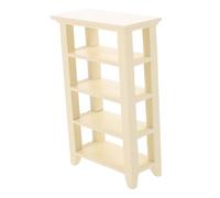 LOORGVEL Miniature Wooden Shelf: Dollhouse Furniture 1:12 Scale Wooden Bookcase 4 Layer Display Rack DIY Storage Model For Dollhouse Kids Toy Home Decor