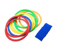 LOORGVEL Multi Colored Ring Game with Circles and Snap Connectors for Motor Skill Training and Active Outdoor Play Sensory Equipment for Indoor and Garden Use Random Color