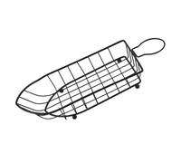 LOORGVEL Multi-function Iron Art Boat-shaped Basket for French Fries Snacks Bread Storage Black Mesh Container for Kitchen Restaurant Outdoor Parties and Home Use