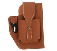 LOORGVEL Multi-Function PU Leather Waist Bag for Men Cell Phone Protective Pouch with Key Storage Breathable Anti-Lost Mobile Phone Waist Pack for Running Hiking and Outdoor Activities