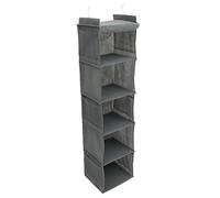 LOORGVEL Multi Hanging Closet Organizer Bag with Strong Metal Hook Foldable Clothes Storage Pockets for Wardrobe Bedroom Dorm Washable Space Saving Grey Storage
