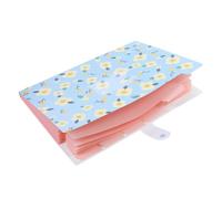 LOORGVEL Multi-Layer Expanding File Folder with Floral Pattern Large Capacity Document Organizer Bag for Office Use Practical Plastic Document Folder for Data Classification and Storage