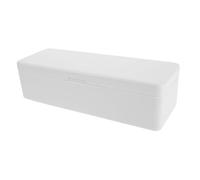 LOORGVEL Multifunctional Desktop Storage Box for Batteries and Data Cables Plastic Organizer with Divided Compartments for Efficient Cord Management Compact Battery Case and Charger Holder White