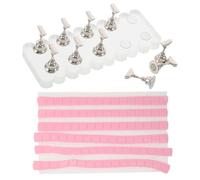 LOORGVEL Nail Art Practice Stand Acrylic Base with Frosted Rectangular Edge Nail Holders and 96 Pink Clay Pieces for Salon and Home Manicure Training