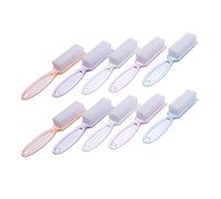 LOORGVEL Nail Brush Set 10pcs Long Handle Grip Fingernail Cleaning Scrub Brush for Manicure and Pedicure Suitable for Nail Art and Dust Removal