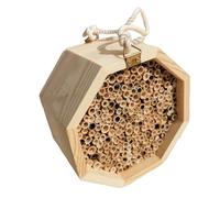 LOORGVEL Natural Bee House Outdoor Hanging Habitat for Solitary Pollinators Mason Bees Garden Breeding Shelter with Ventilation and Light for Improved Yields