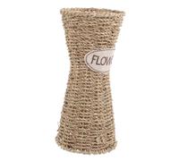 LOORGVEL Natural Color Woven Flower Basket Handheld Floral Arrangement Container Lightweight Decorative Basket for Home Wedding Ornament with Retro Embroidery Patch