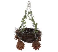 LOORGVEL Natural Rattan Hanging Bird Nest for Parrots and Parakeets Bite-resistant Swing Bed Safe Cozy Sleeping Cage Accessory for Medium to Large Birds Promotes Balance and Entertainment