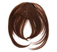 LOORGVEL Natural Seamless Clip in Bangs Hair Extension with Sideburns for Women Lightweight Chemical Fiber Hairpiece Fringe Bangs Accessory for Daily Party Wedding Styles