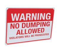 LOORGVEL No Dumping Warning Sign with Violators Prosecuted Message Bright Visible Iron Sign for Garden Backyard Residential and Public Areas Legal Consequence Reminder for Community