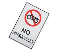 LOORGVEL No Motorcycle Road Sign High Visibility Warning Street Sign Caution Rounded Corners Easy Installation for Traffic Control