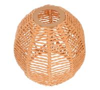 LOORGVEL Nordic Style Woven Lamp Cage with Iron Frame Eco Friendly Paper Rope and Rattan Pendant Sconce Shade Diameter Hole Rustic Lampshade for Floor Table Ceiling Fan Light Cover Khaki