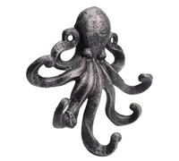 LOORGVEL Octopus Key Holder Wall Hook Cast Iron Iron Hooks Easy to Assemble Rustic Style Silver Key Hanger for Living Room Kitchen