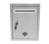 LOORGVEL Outdoor Stainless Steel Wall Mounted Locking Mailbox with Slot Black Post Tin Box for Letters and Suggestions, Secure Lock Box for Outdoor Use